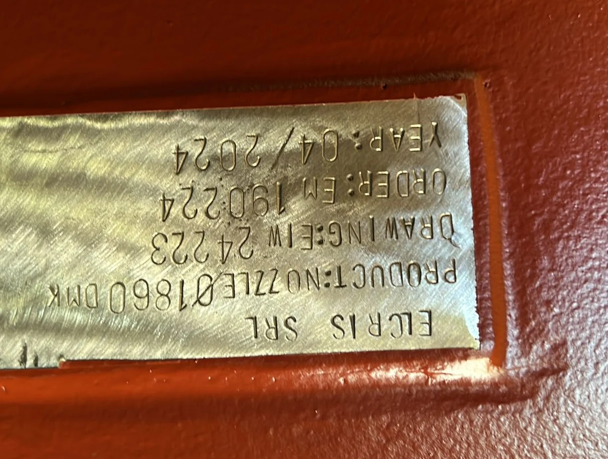 ELCRIS component identification plate with production marking from 04/2024